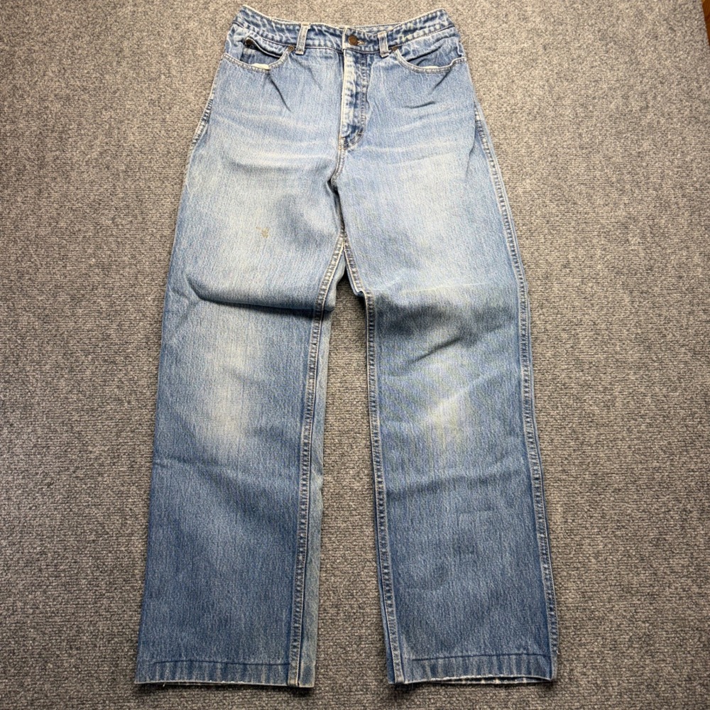 Vintage Calvin Klein High Waisted Wide Leg Jeans Light Wash Made in USA 27x29.5